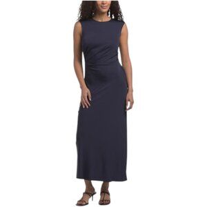 LUXELY Sleeveless Draped Maxi Dress